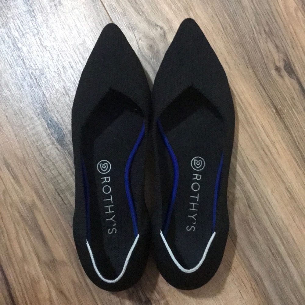 Rothy’s Pointed Black Ballet Flats